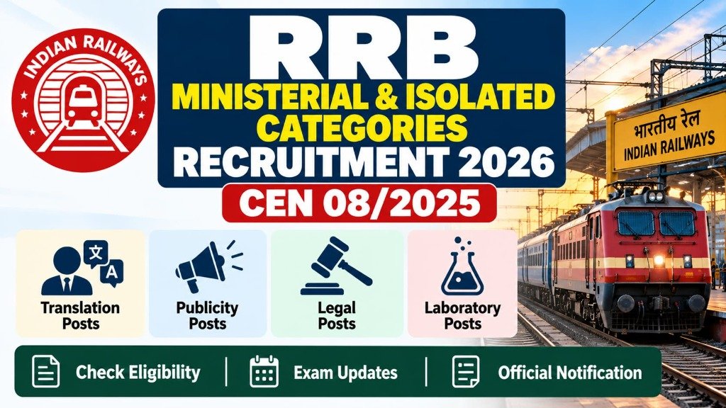 RRB Ministerial & Isolated Categories Recruitment 2026: Short Notice Out for 195 Vacancies, Apply Online - Official Recruitment Notification Banner